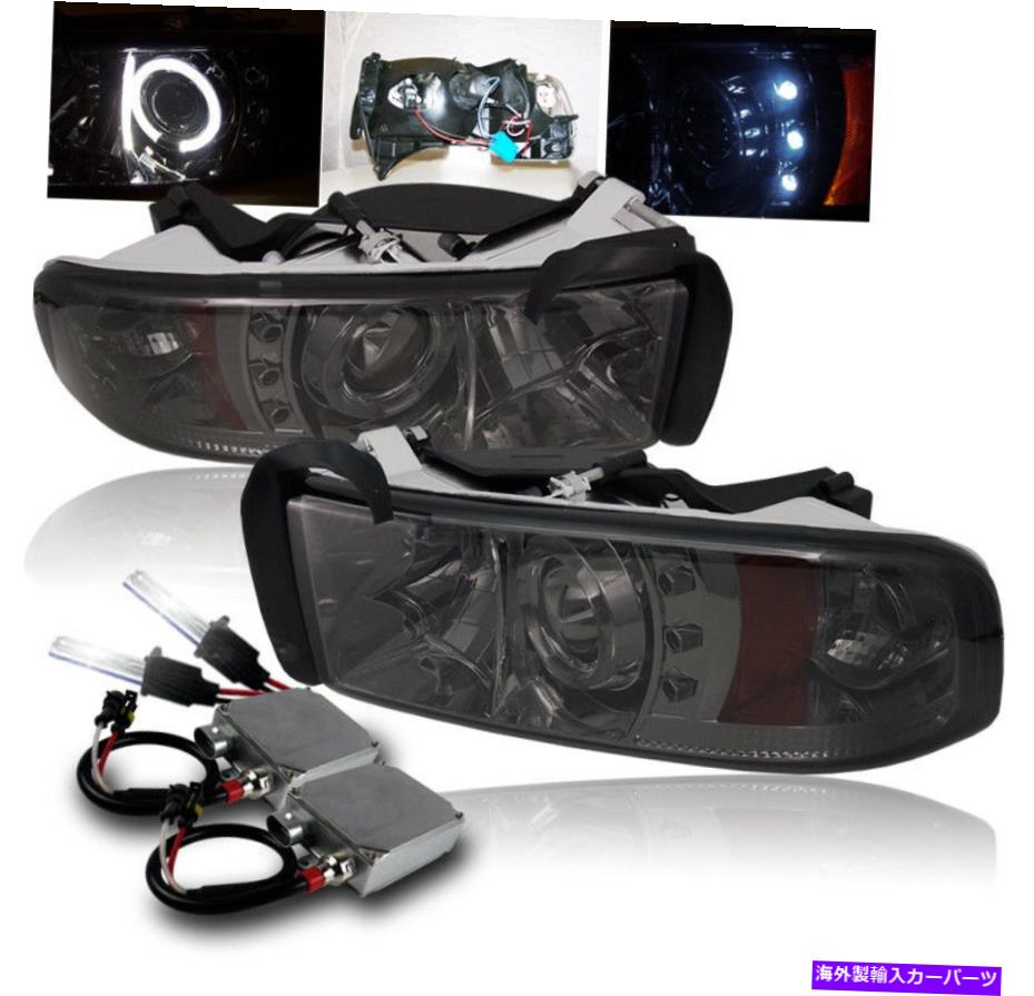 USヘッドライト 1994-2001 RAMプロジェクターHalo LEDヘッドライトスモークランプペア+ 50W 8000K HID FOR 1994-2001 RAM PROJECTOR HALO LED HEAD LIGHTS SMOKE LAMP PAIR+50W 8000K HID【並行輸入品】