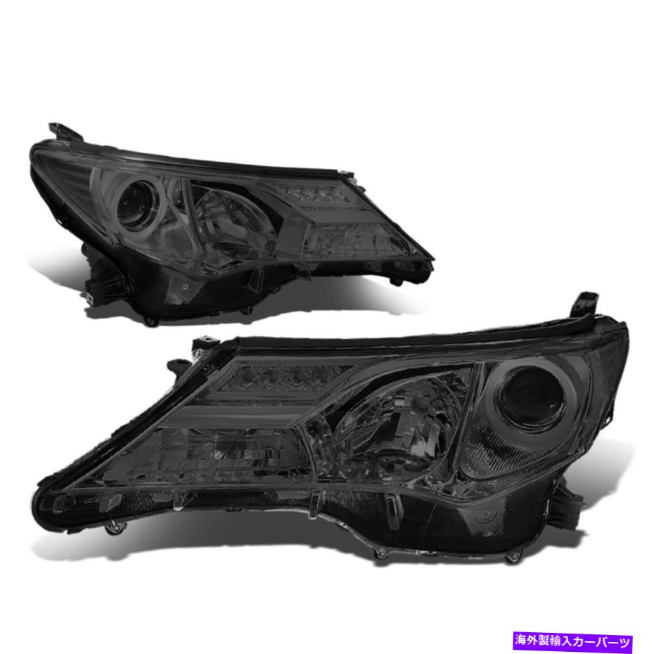USヘッドライト FIT 2013-2015トヨタRAV4ペアスモーキングハウジングクリアコーナープロジェクターヘッドライト Fit 2013-2015 Toyota RAV4 Pair Smoked Housing Clear Corner Projector Headlight【並行輸入品】