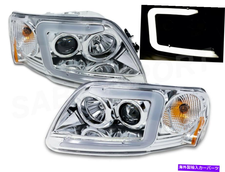 USヘッドライト 1997.8-2003 F-150 / 97-02のための黒いプロジェクターのヘッドライトW / LED C-BAR F-150 / 97-02探検 Black Projector Headlights w/ LED C-Bar for 1997.8-2003 F-150 / 97-02 Expedition【並行輸入品】