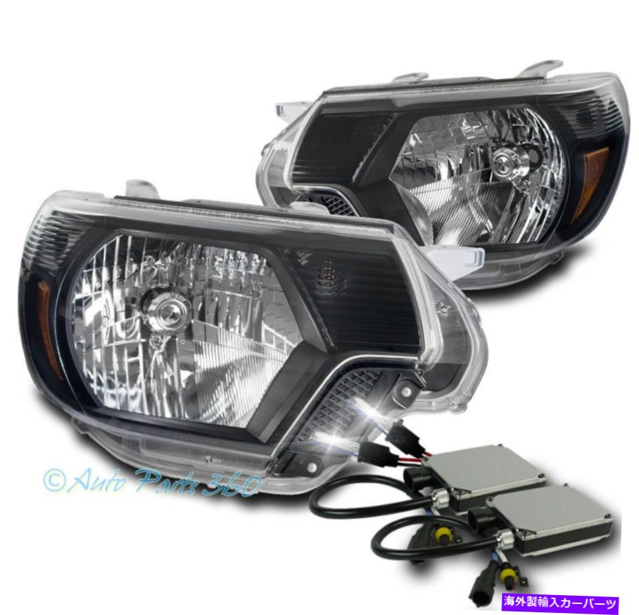 USヘッドライト 12-15トヨタタコマピックアップクリスタル交換ヘッドライトランプブラック+ 6K HIDキット 12-15 TOYOTA TACOMA PICKUP CRYSTAL REPLACEMENT HEADLIGHT LAMP BLACK +6K HID KIT【並行輸入品】
