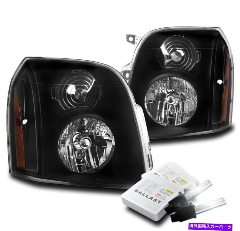 USヘッドライト 2007-2014 GMC Yukon Denali XL 1500 2500ブラックヘッドライトランプW / 8000K HID FOR 2007-2014 GMC YUKON DENALI XL 1500 2500 BLACK HEADLIGHTS LAMPS W/8000K HID【並行輸入品】