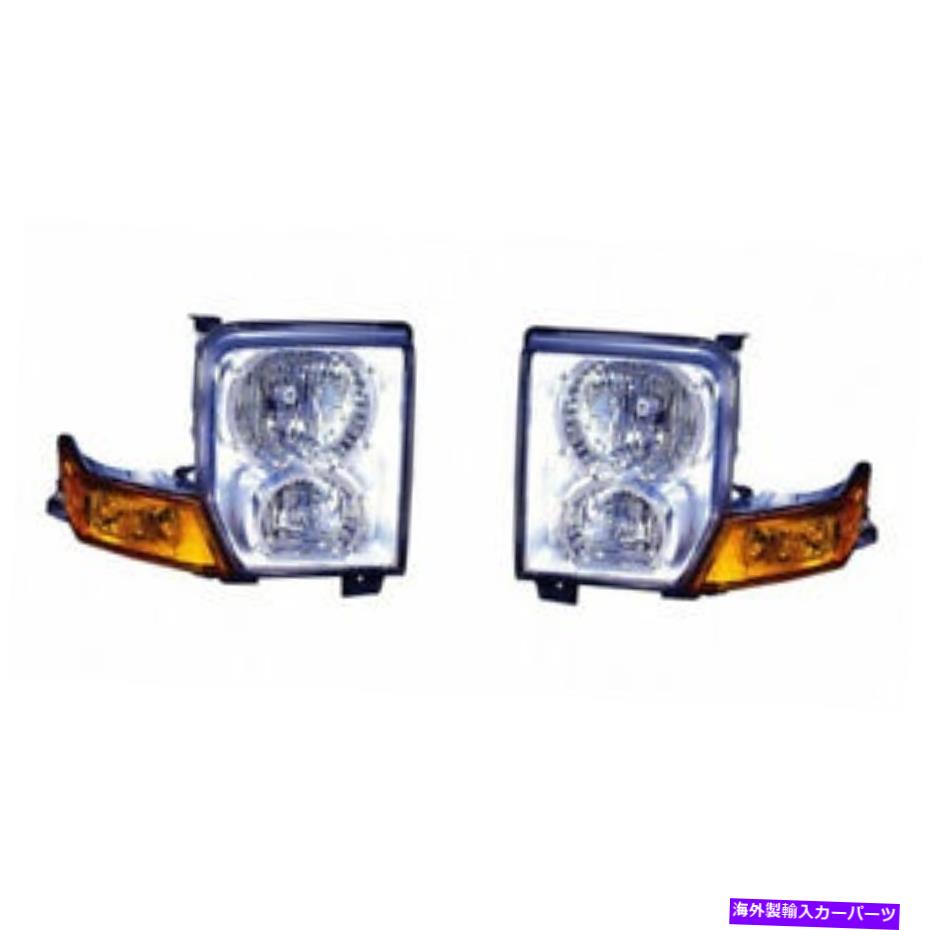 USヘッドライト Jeep Commander Headlight 2006 07 08 09 09 2010 PAIR LH＆RHサイドカーパ For Jeep Commander Headlight 2006 07 08 09 2010 Pair LH & RH Side CAPA【並行輸入品】