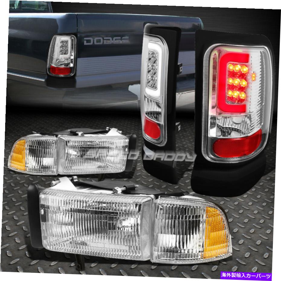 USヘッドライト クロームハウジングヘッドライト+クリアレンズ3D LEDブレーキテールライト94-02 Dodge Ram CHROME HOUSING HEADLIGHT+CLEAR LENS 3D LED BRAKE TAIL LIGHT FOR 94-02 DODGE RAM【並行輸入品】