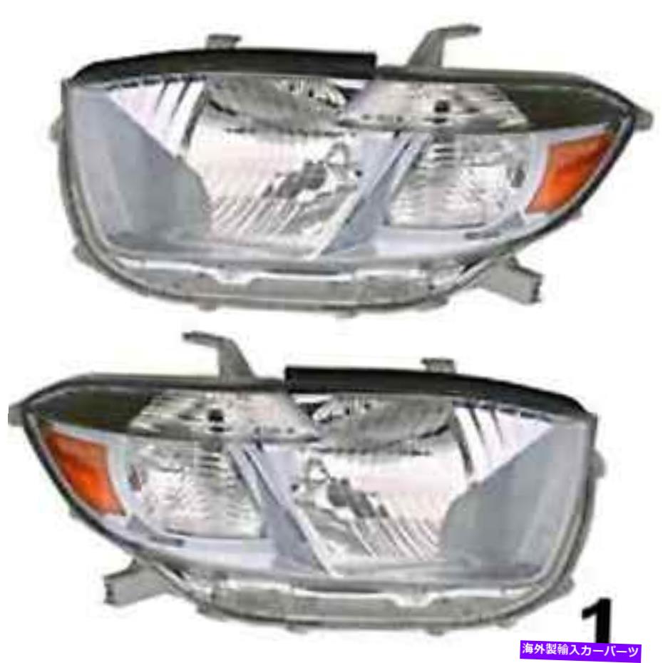 USヘッドライト フィット08-10ハイランダーハイブリッドドライバー＆旅客ヘッドランプASSYSクリアレンズ（ペア Fits 08-10 Highlander Hybrid Driver & Passenger Headlamp Assys Clear Lens (pair【並行輸入品】