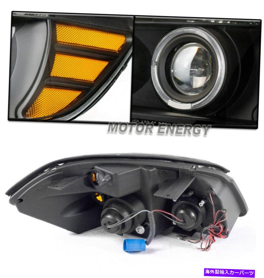 USヘッドライト 05-10 Cobalt Halo LEDブラックプロジェクターヘッドライトW / DRL + 6000K HID左+右 05-10 CHEVY COBALT HALO LED BLACK PROJECTOR HEADLIGHT W/DRL+6000K HID LEFT+RIGHT【並行輸入品】