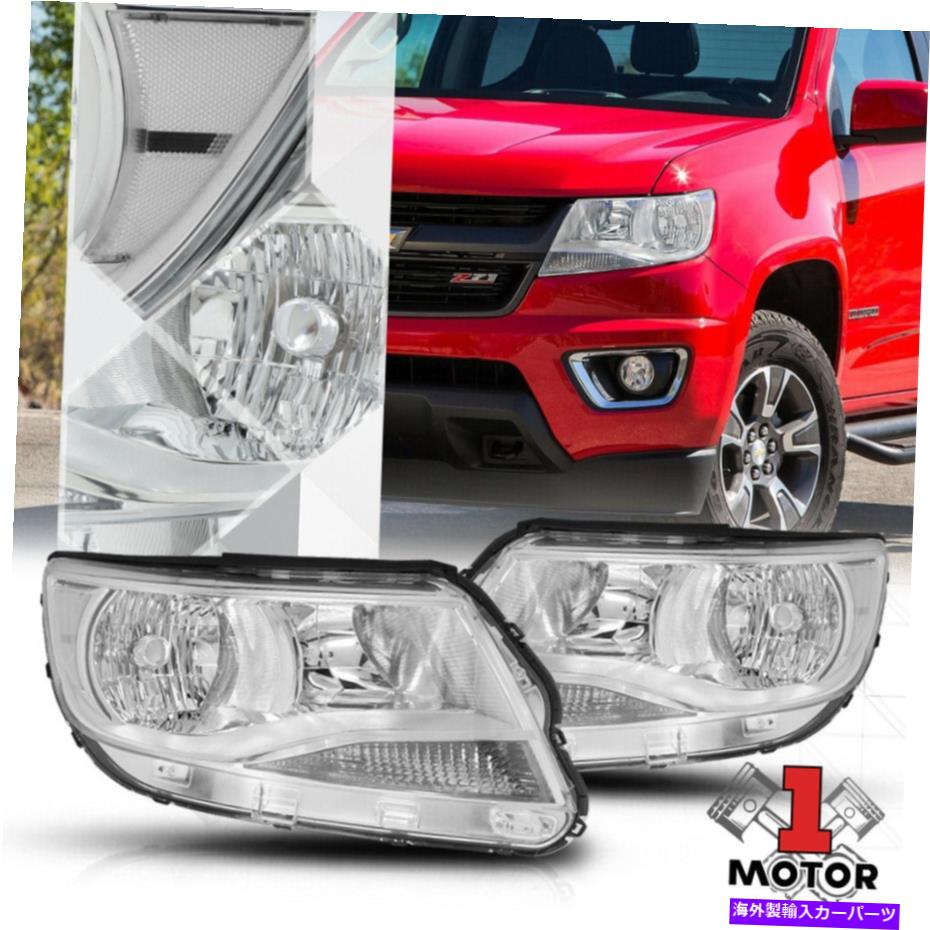 USヘッドライト Chromeハウジングヘッドライトクリアコーナーシグナルリフレクター15~20シボリーコロラド州 Chrome Housing Headlight Clear Corner Signal Reflector for 15-20 Chevy Colorado【並行輸入品】