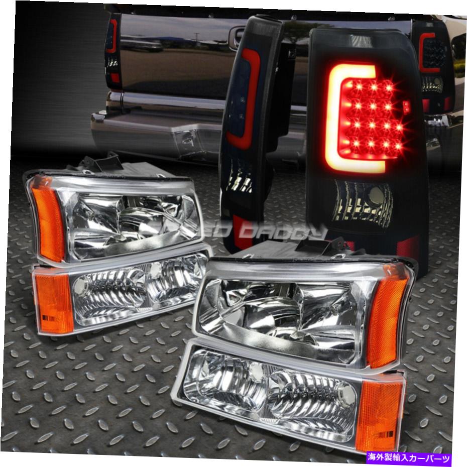 USヘッドライト クロムヘッドライト+アンバーシグナル+スモーク3D Halo LEDテールライト03-07 Silverado CHROME HEADLIGHT+AMBER SIGNAL+SMOKED 3D HALO LED TAIL LIGHT FOR 03-07 SILVERADO【並行輸入品】