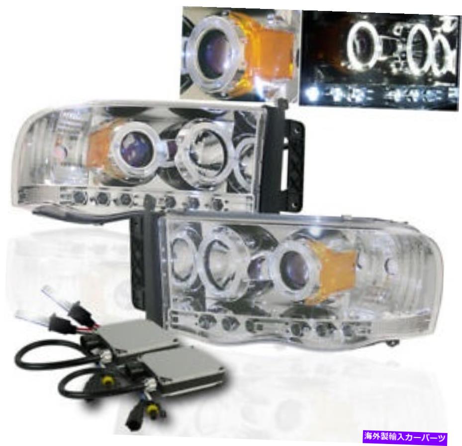 USヘッドライト 2002-2005 RAM 1500 / 2003-05 2500 3500 Chrome Projector Halo LEDヘッドライト+ 6K HID 2002-2005 RAM 1500/2003-05 2500 3500 CHROME PROJECTOR HALO LED HEAD LIGHT+6K HID【並行輸入品】
