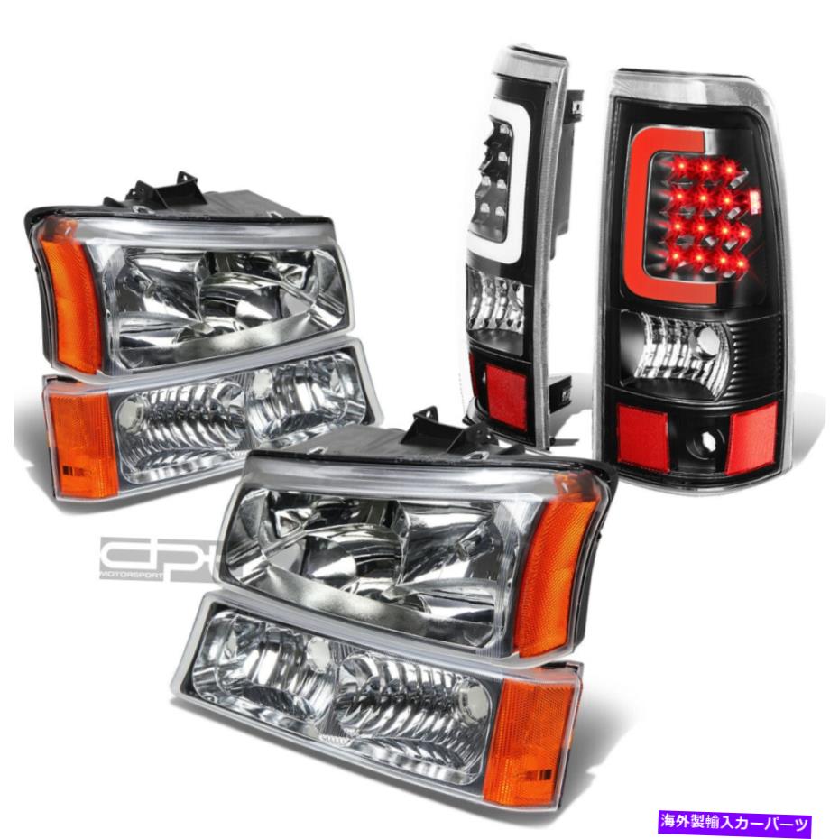 USヘッドライト 03-07 Silverado Chromeクリスタルヘッドライト+バンパー+ブラック3D LEDテールライト/ランプ FOR 03-07 SILVERADO CHROME CRYSTAL HEADLIGHT+BUMPER+BLACK 3D LED TAIL LIGHT/LAMP【並行輸入品】｜Us Custom Parts Shop USDM 52,883円