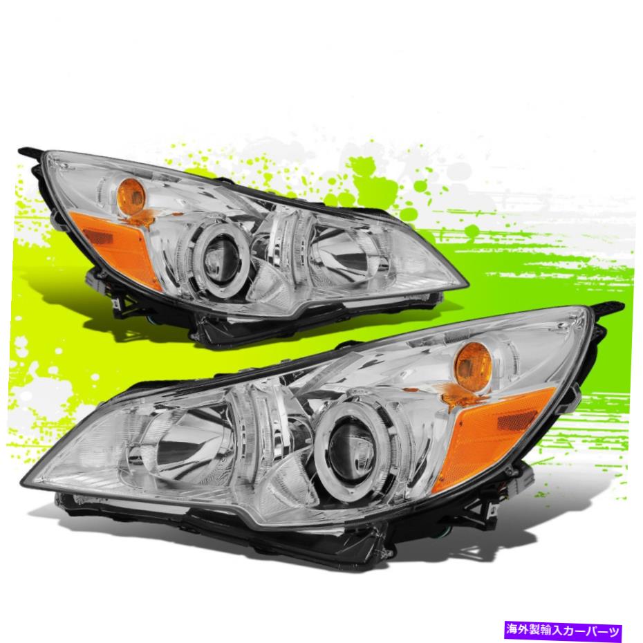 USヘッドライト Subaru Outback Legacy 10-14 Chrome Amber L + Rのファクトリースタイルのハロゲンヘッドライト Factory Style Halogen Headlight for Subaru Outback Legacy 10-14 Chrome Amber L+R【並行輸入品】