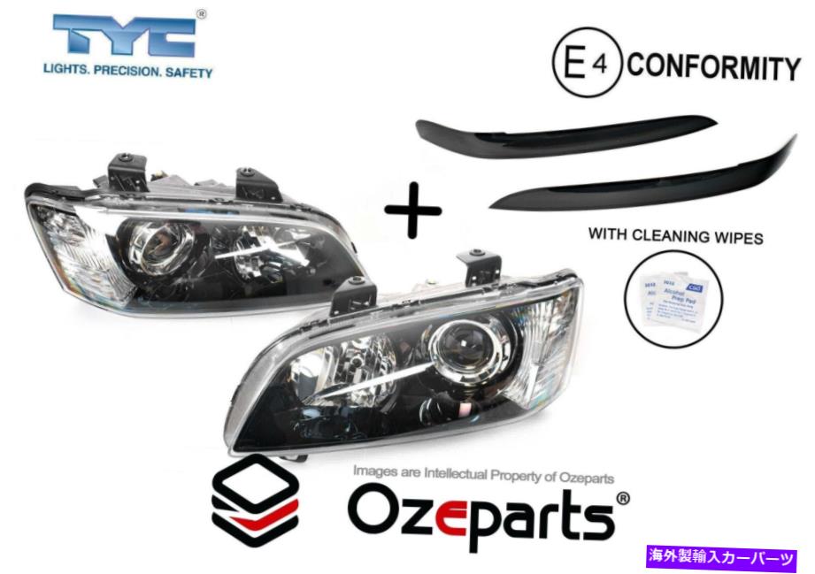 USヘッドライト セットペアLH + RHヘッドライトプロジェクター+まぶたのBLKホールデンVE SSV Calais 06~10 Set Pair LH+RH Head Light Projector + Eyelids BLK For Holden VE SSV Calais 06~10【並行輸入品】