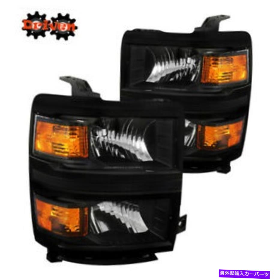 USヘッドライト 14-15シボリーSilverado 1500ヘッドライトブラックハウジングクリアレンズブラックトリム For 14-15 CHEVY SILVERADO 1500 HEADLIGHTS BLACK HOUSING CLEAR LENS BLACK TRIM【並行輸入品】|Us Custom Parts Shop USDM