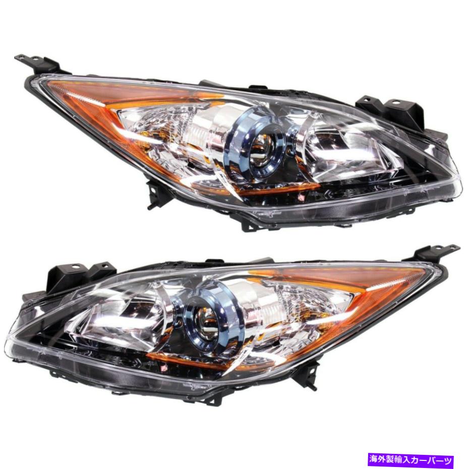 USヘッドライト 2012-2013 Mazda 3と3つのスポーツのためのヘッドライトは、球根2pcで左右のスポーツ Headlight Set For 2012-2013 Mazda 3 and 3 Sport Left and Right With Bulb 2Pc【並行輸入品】