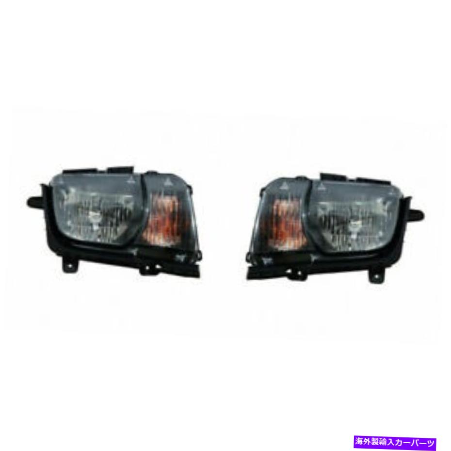 USヘッドライト Chevy Camaro Headlightアセンブリ2010-2013ペアLHとRH側W /電球CAPAの場合 For Chevy Camaro Headlight Assembly 2010-2013 Pair LH and RH Side w/ Bulbs CAPA【並行輸入品】