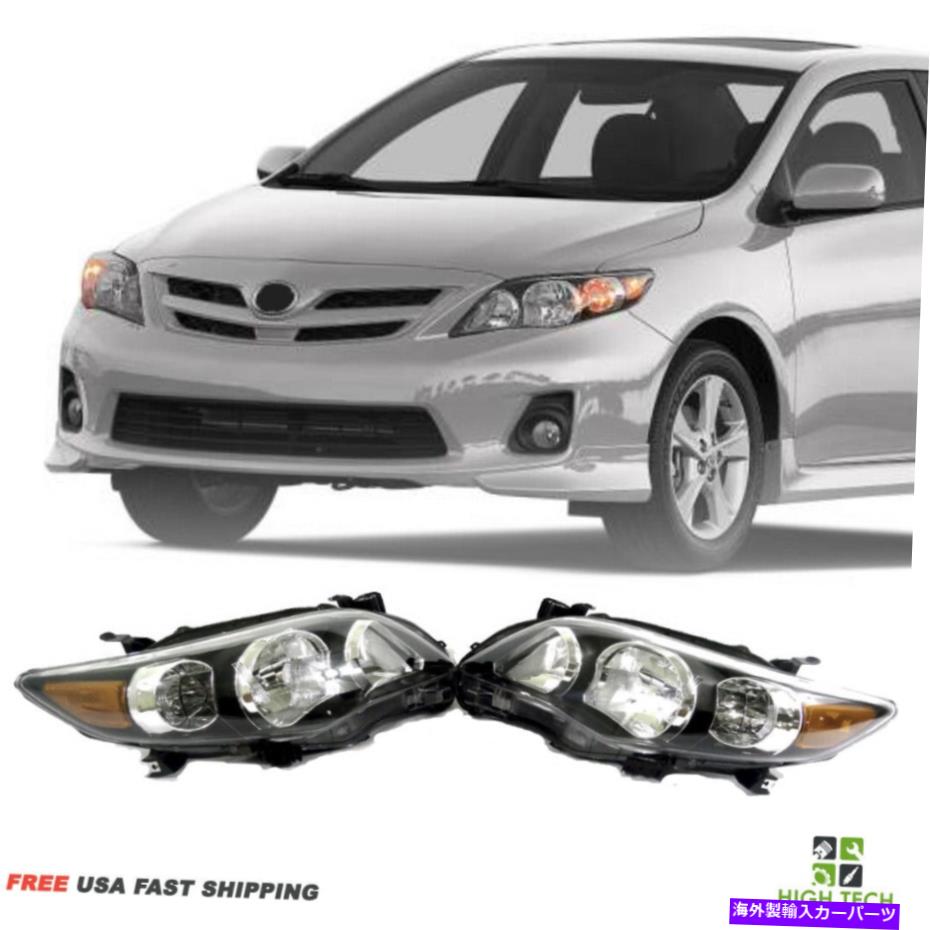 USヘッドライト トヨタカローラ2011-2013フロントヘッドライトフォーカスブラックハウジングクリアレンズ For Toyota Corolla 2011-2013 Front Headlights Focos Black Housing Clear Lens【並行輸入品】