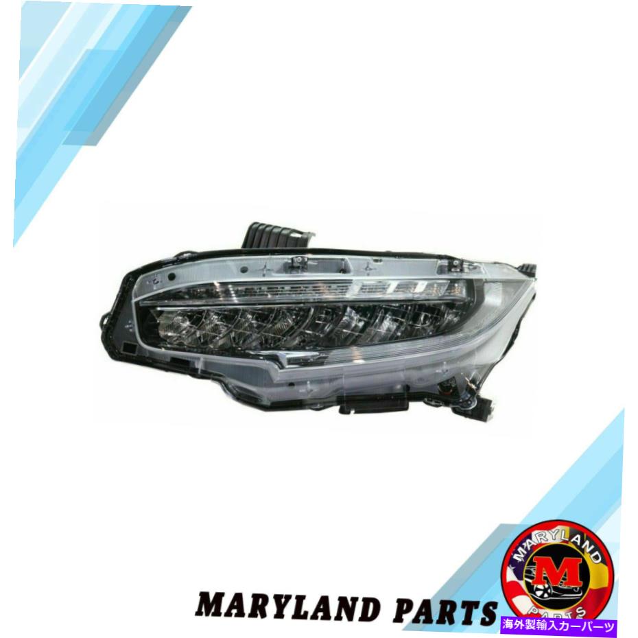 USヘッドライト 2016-2019ホンダシビックLEDヘッドライトハッチバックまたはセダンLH For 2016-2019 Honda Civic LED Headlight Hatchback or Sedan Left LH【並行輸入品】