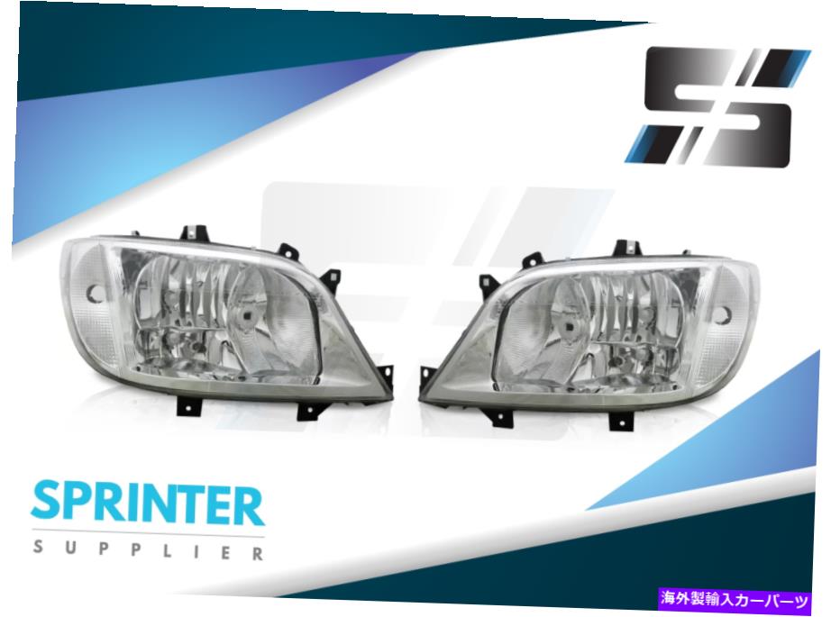 USヘッドライト ユーロマニュアルスプリンターヘッドライトペア左+右フィットメルセデスDodge 1995 - 2006 EURO MANUAL Sprinter HEADLIGHT PAIR LEFT + RIGHT fits Mercedes Dodge 1995 - 2006【並行輸入品】