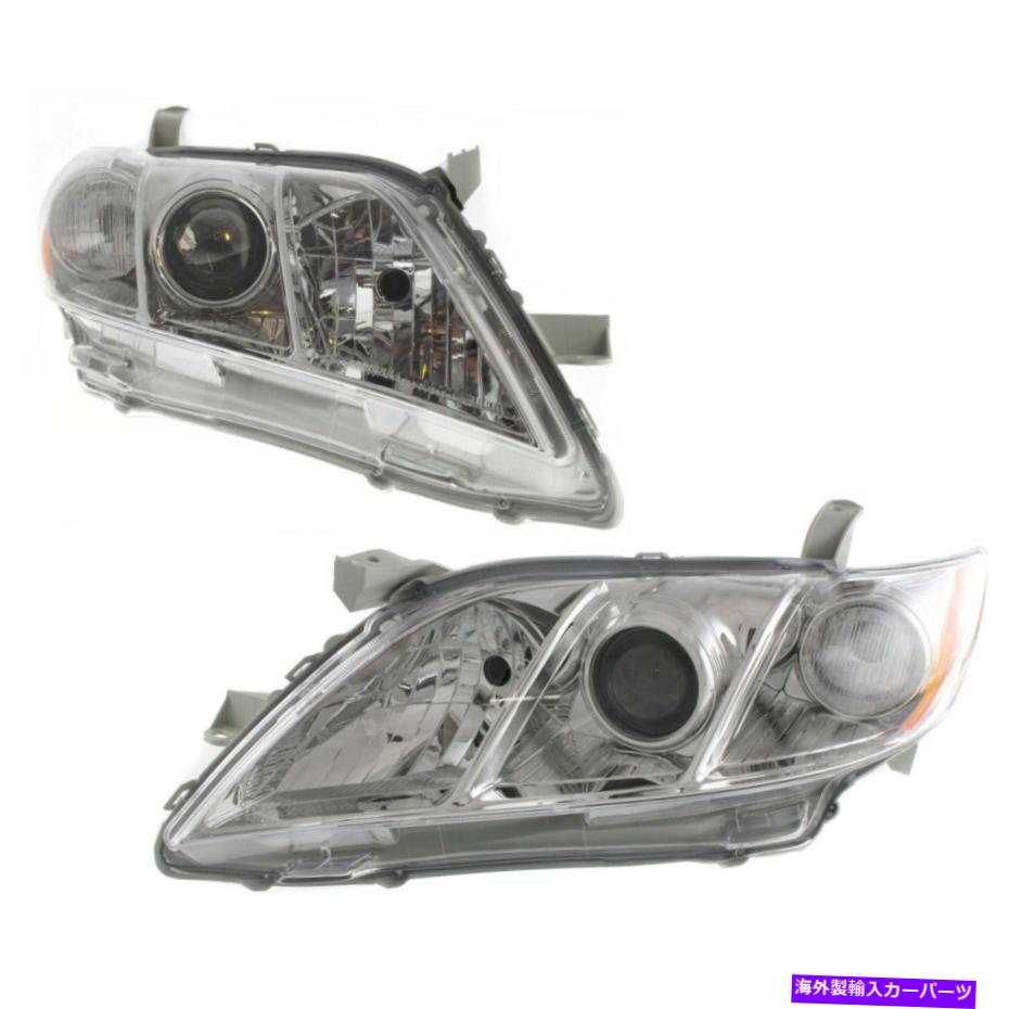 USヘッドライト 2007年から2009年のHeadlightセットToyota Camry Se Le xle左右のクロムハウジング Headlight Set For 2007-2009 Toyota Camry SE LE XLE Left and Right Chrome Housing【並行輸入品】