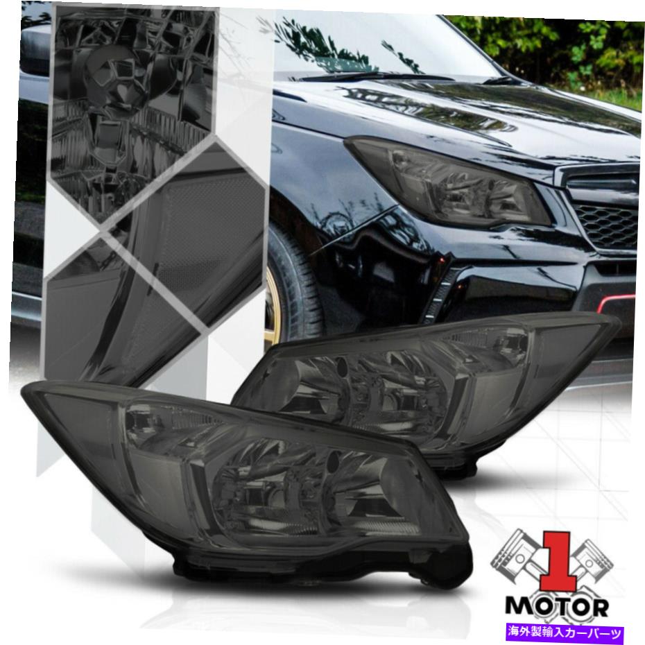 USヘッドライト 喫煙ハウジング透明リフレクターハロゲンヘッドライトランプ Smoked Housing Clear Reflector Halogen Headlight Lamps for 14-16 Subaru Forester【並行輸入品】