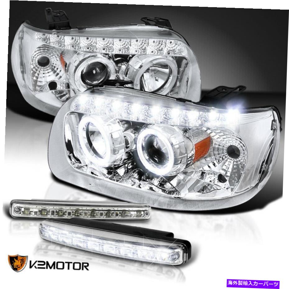 USヘッドライト フィット2005-2007エスケープハロークリアレンズプロジェクターヘッドライト+ 8 LEDフォグバンパーランプ Fit 2005-2007 Escape Halo Clear Lens Projector Headlights+8 LED Fog Bumper Lamps【並行輸入品】