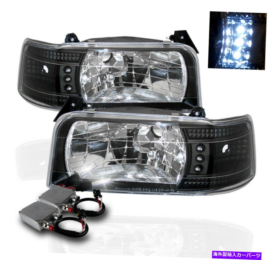 USヘッドライト 1992-1996フォードブロンコF150 F250 F350ブラックLEDヘッドライトランプ+ 50W 6000K HIDセット 1992-1996 FORD BRONCO F150 F250 F350 BLACK LED HEAD LIGHT LAMP+50W 6000K HID SET【並行輸入品】｜Us Custom Parts Shop USDM