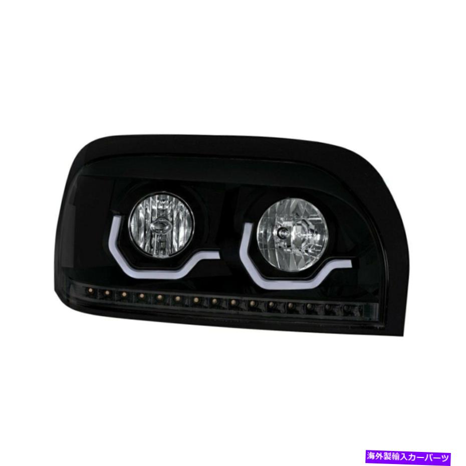 USヘッドライト Freightliner Centuryクラス96-10ヘッドライト旅客サイドブラックDRLバー For Freightliner Century Class 96-10 Headlight Passenger Side Black DRL Bar【並行輸入品】