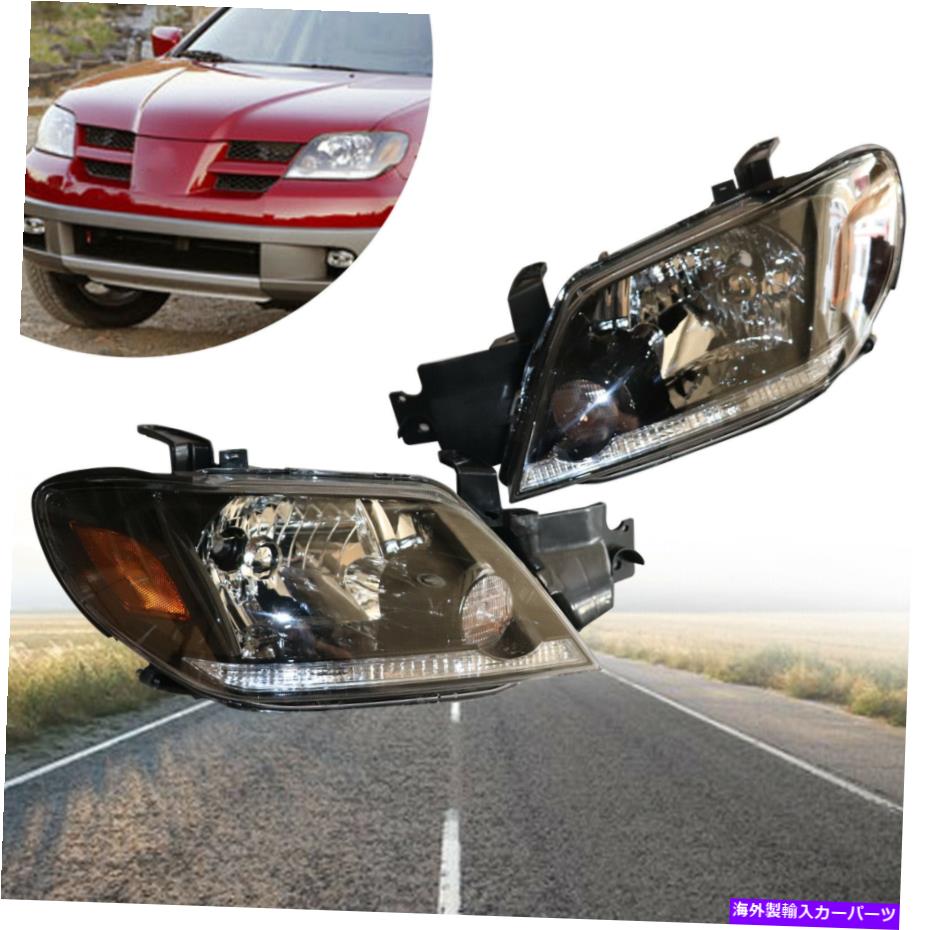 USヘッドライト 03-05三菱アウトランダーハロゲンフロントヘッドランプヘッドライトアセンブリ Pair For 03-05 Mitsubishi Outlander Halogen Front Head Lamp Headlights Assembly【並行輸入品】