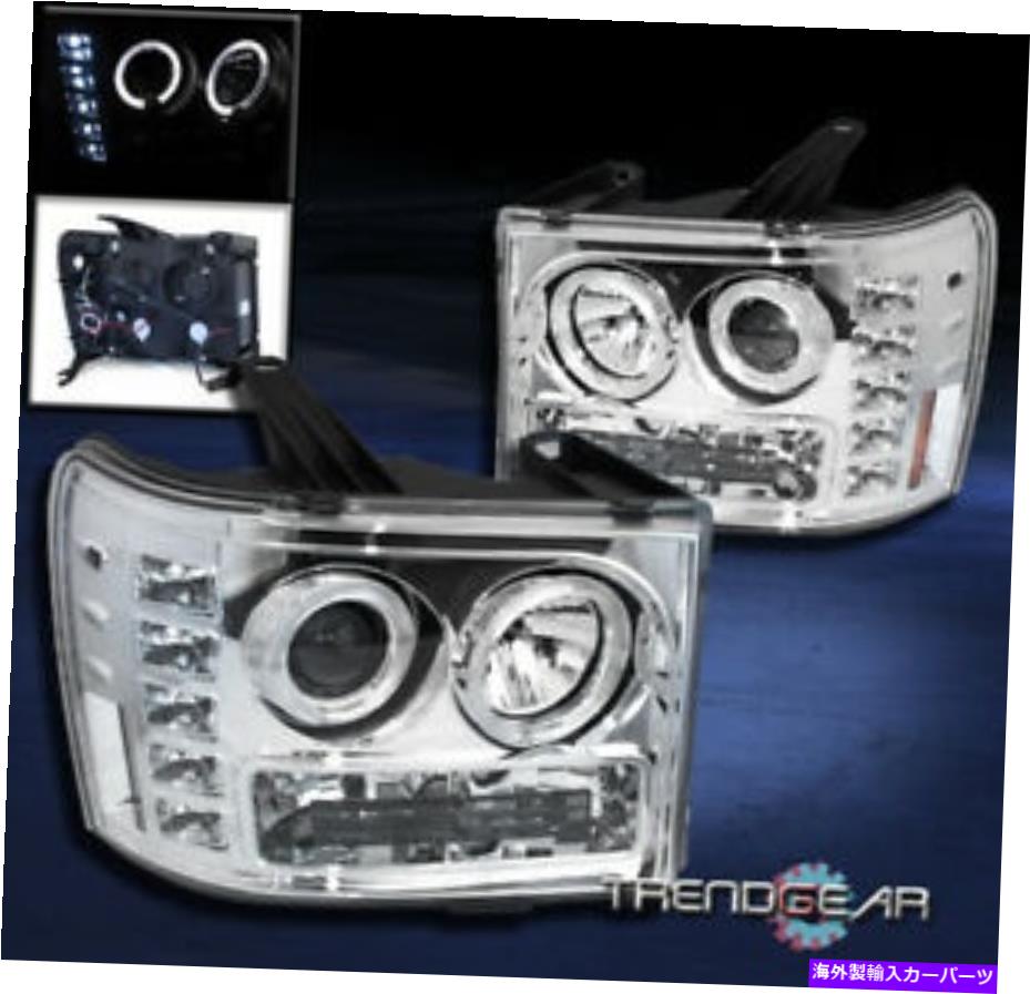 USヘッドライト 2007-2013 GMC Sierra Halo LED Chrome Projectorヘッドライト1500 2500 3500 Denali 2007-2013 GMC SIERRA HALO LED CHROME PROJECTOR HEADLIGHTS 1500 2500 3500 DENALI【並行輸入品】