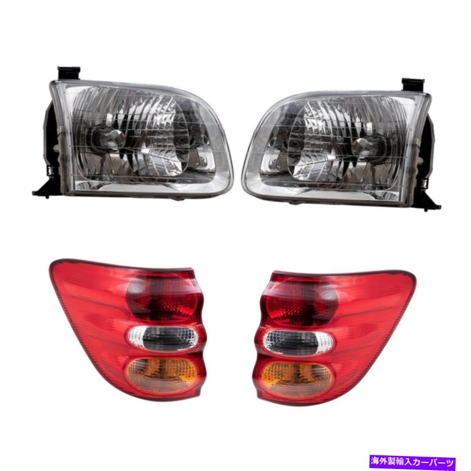 USヘッドライト 2001-2004 Sequoiaのヘッドライトとテールライトの4ピースセット 4 Piece Set of Headlights and Tail Lights for 2001-2004 Sequoia【並行輸入品】