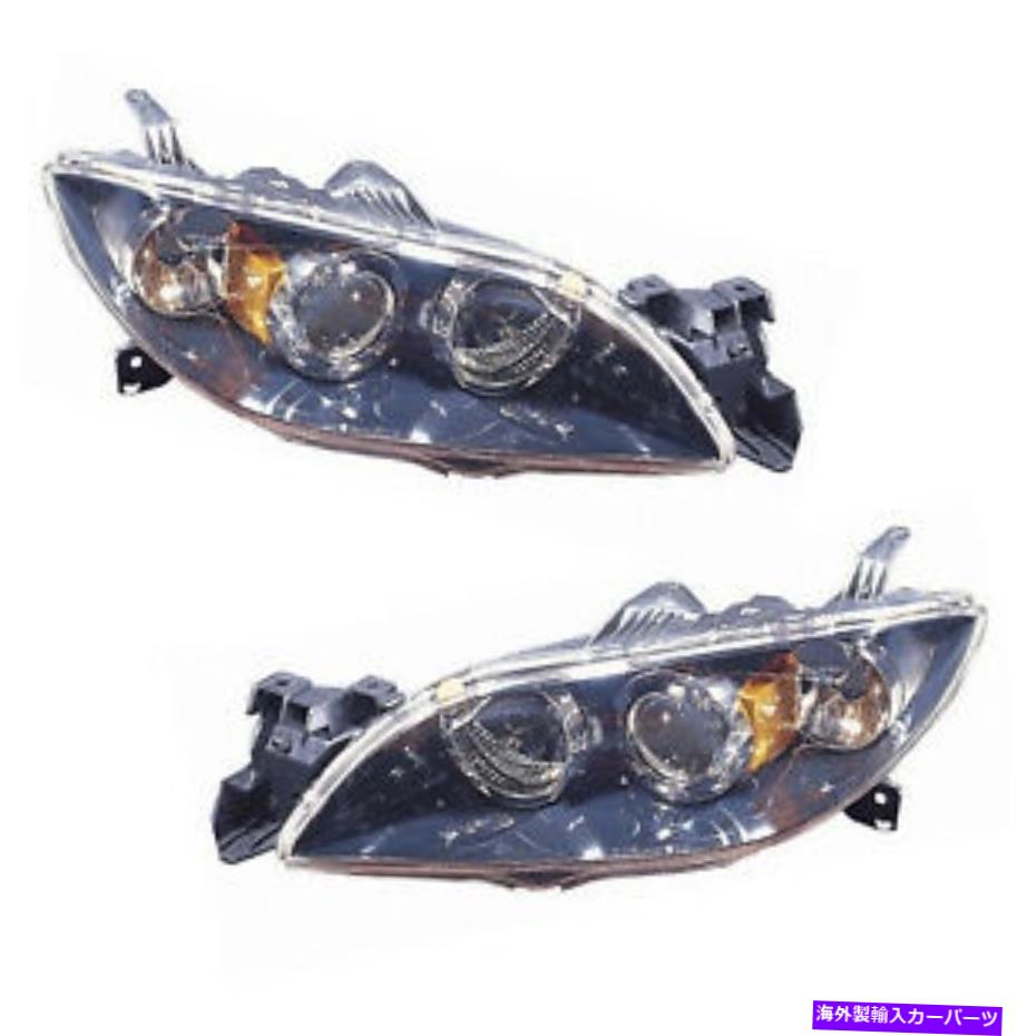 USヘッドライト ハロゲン左右ペアカーブヘッドライトフィット2004-2009マツダ3 4ドアセダン Halogen Left Right Pair CAPA Headlights Fits 2004-2009 Mazda 3 4-Door Sedan【並行輸入品】｜Us Custom Parts Shop USDM