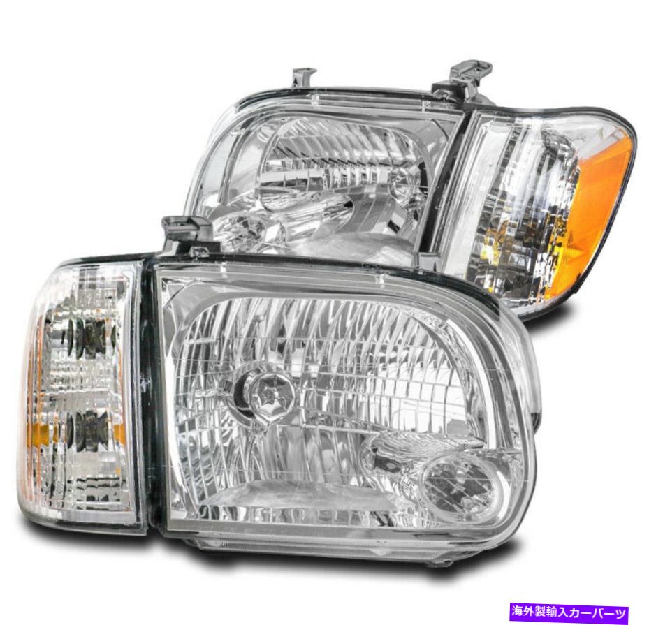 USヘッドライト 05-06トヨタツンドラダブルキャブ/セコイアヘッドライトヘッドランプクローム左+右 FOR 05-06 TOYOTA TUNDRA DOUBLE CAB/SEQUOIA HEADLIGHTS HEADLAMP CHROME LEFT+RIGHT【並行輸入品】｜Us Custom Parts Shop USDM