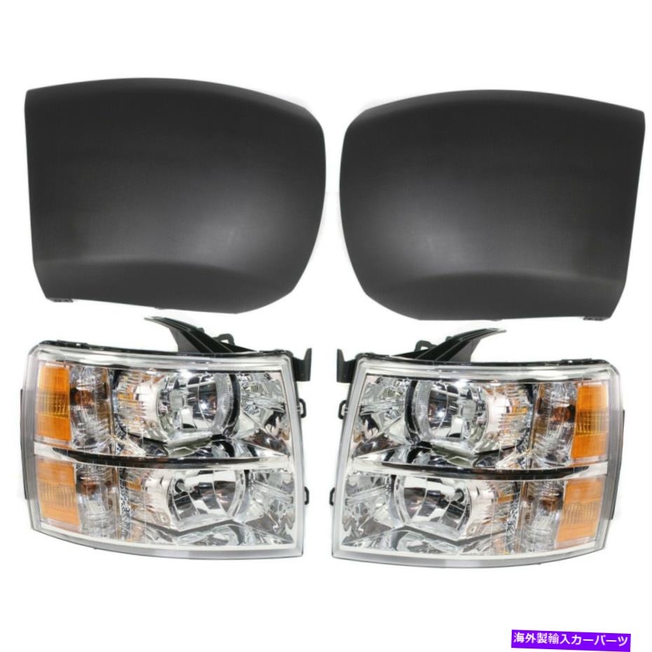 USヘッドライト 2007年から2013年のヘッドライトシボレーSilverado 1500 Front LHとRHテクスチャ Headlight For 2007-2013 Chevrolet Silverado 1500 Front LH and RH Textured【並行輸入品】