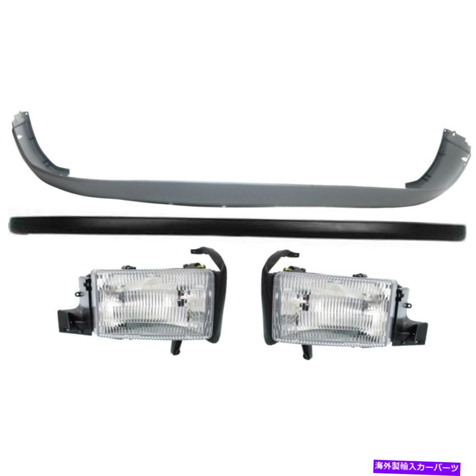 USヘッドライト 94-2001 Dodge Ram 1500キットのフロントのためのバンパーカバーのヘッドライト Bumper Cover Headlight For 94-2001 Dodge Ram 1500 Kit Front【並行輸入品】