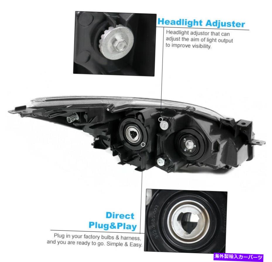 USヘッドライト 10-13マツダ3ハロゲンプロジェクタークロムヘッドライトヘッドランプW / LED DRL信号 For 10-13 Mazda 3 Halogen Projector Chrome Headlights Headlamps w/LED DRL Signal【並行輸入品】