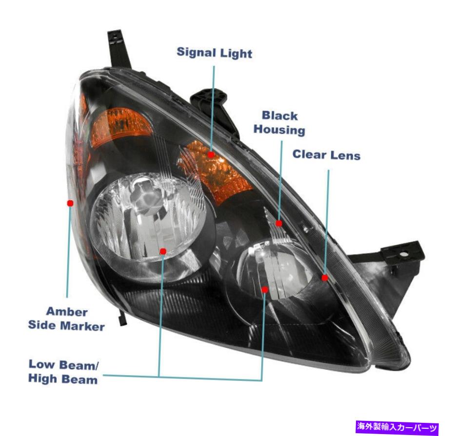 USヘッドライト 2005年から2006年ホンダCR-V CRVブラックヘッドライトヘッドランプW / LED DRLキット+ 6000K HID For 2005-2006 Honda CR-V CRV Black Headlights Headlamps w/LED DRL Kit+6000K HID【並行輸入品】