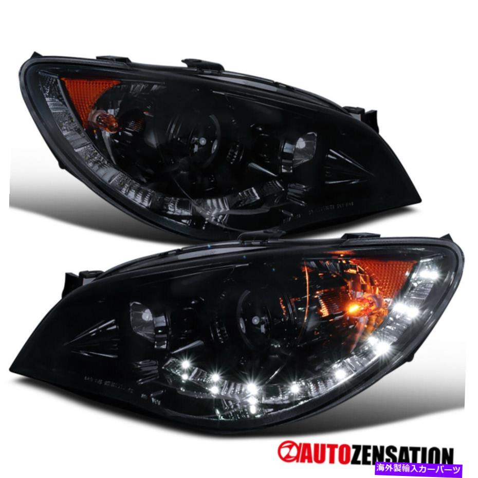 USヘッドライト 2006年から2007年のSubaru Imperza WRXブラックスモークプロジェクターヘッドライト+ LED左+右 For 2006-2007 Subaru Impreza WRX Black Smoke Projector Headlights+LED Left+Right【並行輸入品】