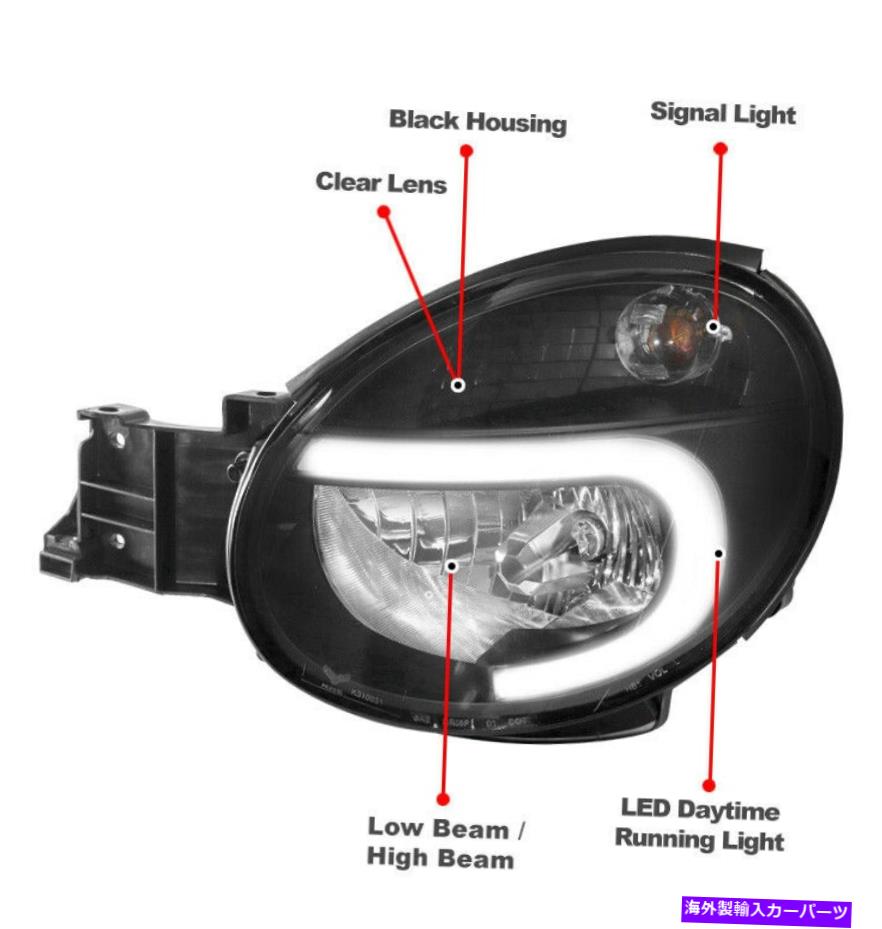 USヘッドライト 02-03 Subaru Impreza LEDチューブヘッドライトヘッドランプランプブラック左+右ペア For 02-03 Subaru Impreza LED Tube Headlight Headlamp Lamp Black Left+Right Pair【並行輸入品】