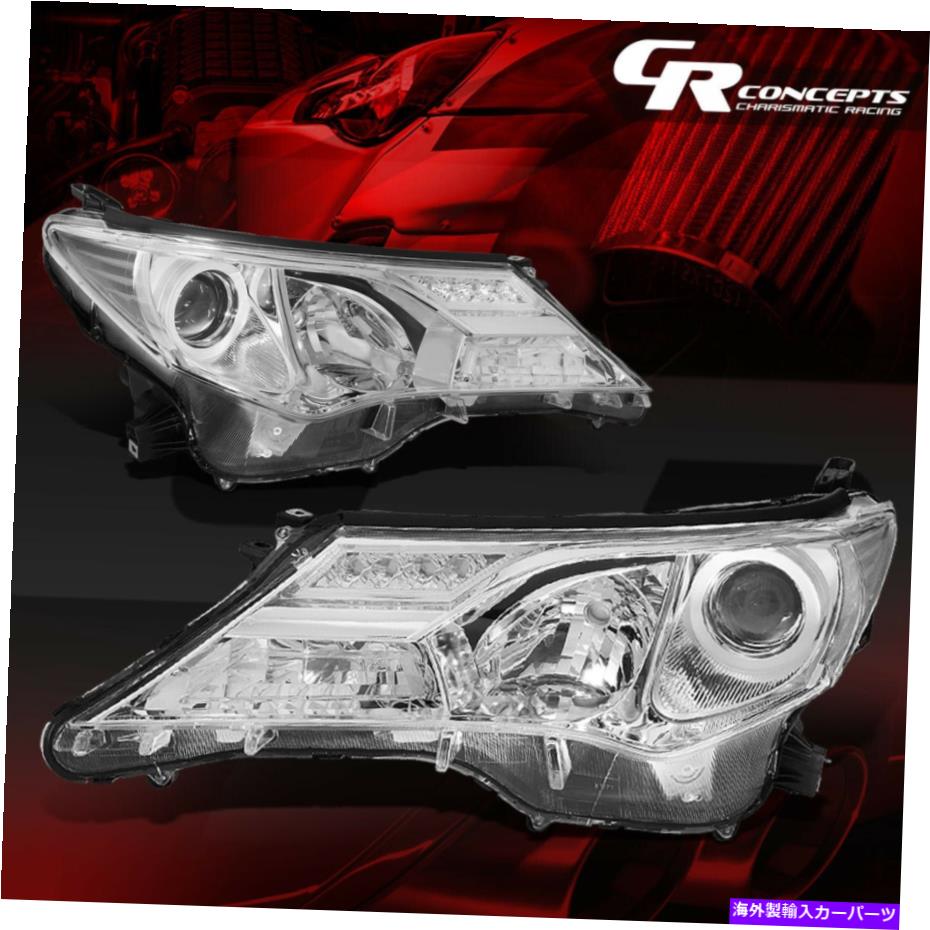 USヘッドライト 2013-2015トヨタRAV4のためのペアクロームクリアサイドプロジェクターヘッドライトランプLH + RH PAIR CHROME CLEAR SIDE PROJECTOR HEADLIGHT LAMP LH+RH FOR 2013-2015 TOYOTA RAV4【並行輸入品】