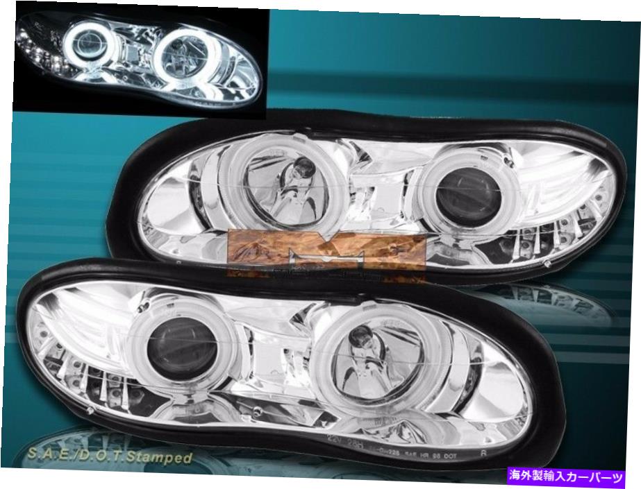 USヘッドライト 98-02 Chevy CamaroプロジェクターツインデュアルハローLEDヘッドライトクロムクリア 98-02 CHEVY CAMARO PROJECTOR TWIN DUAL HALO LED HEADLIGHTS CHROME CLEAR【並行輸入品】