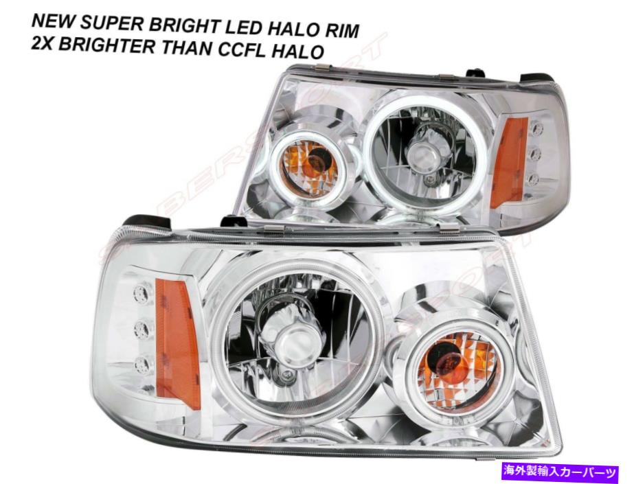 USヘッドライト ペア1pcスタイルのヘッドライトw / LED Halo Rim for dranger fordレンジャーのセット Set of Pair 1pc Style Headlights w/ LED Halo Rim for 2001-2011 Ford Ranger【並行輸入品】