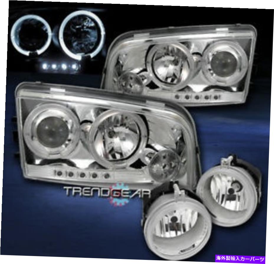 USヘッドライト 2006-2009充電器Halo LEDクロムプロジェクターヘッドライト+バンパードライビングフォグ FOR 2006-2009 CHARGER HALO LED CHROME PROJECTOR HEAD LIGHTS+BUMPER DRIVING FOG【並行輸入品】｜Us Custom Parts Shop USDM