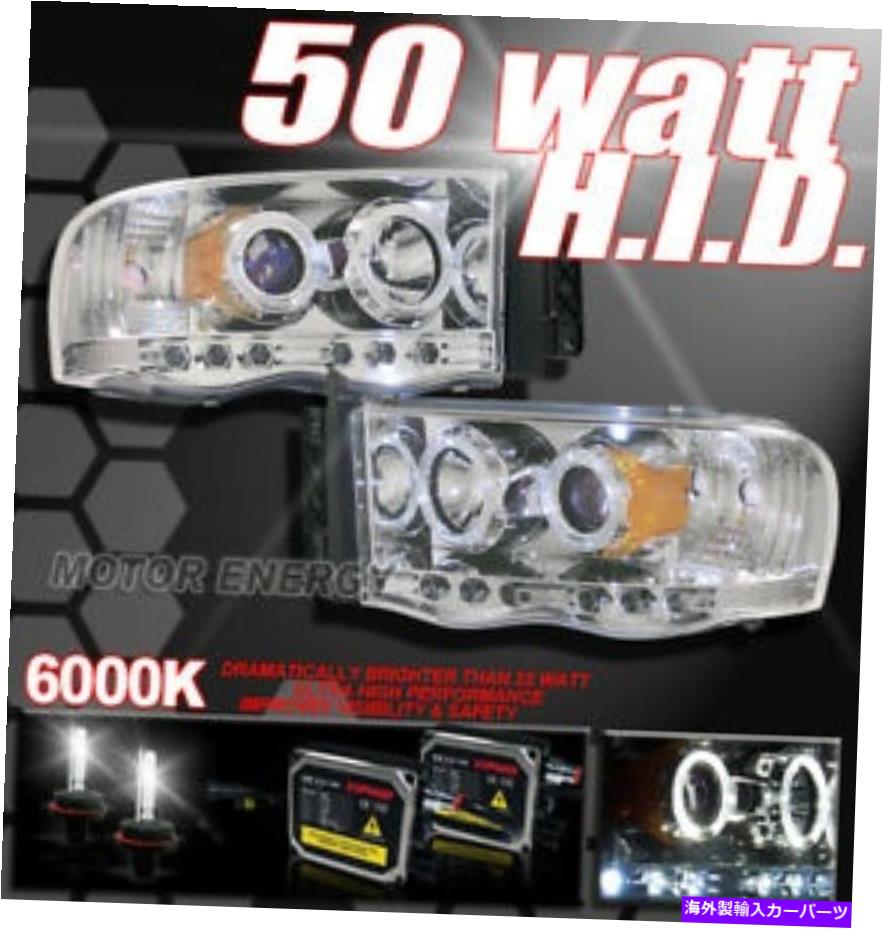 USヘッドライト 02-05 RAM 1500/03 + 2500 3500 Halo LED Chrome ProjectorヘッドライトW / 50W HID FOR 02-05 RAM 1500/03+ 2500 3500 HALO LED CHROME PROJECTOR HEADLIGHT W/50W HID【並行輸入品】 55,483円
