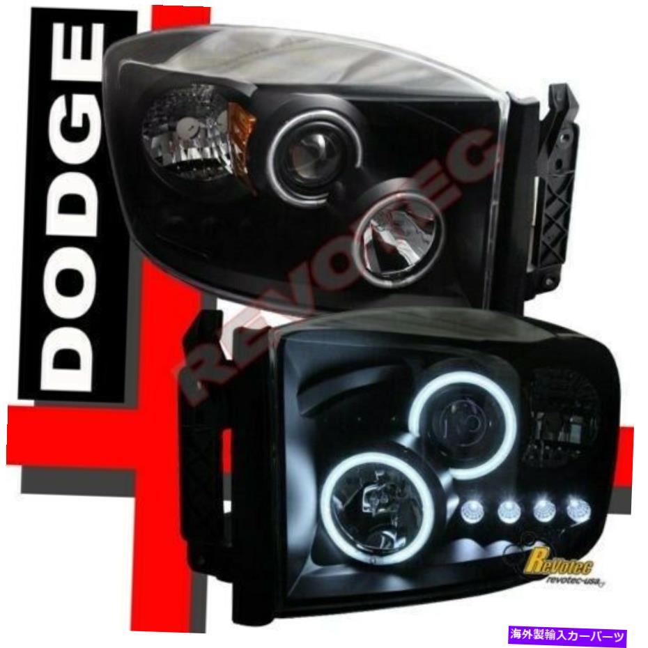 USヘッドライト 06 07 08ドッジRAM 1500 2500 3500ブラックG3 Halo LEDプロジェクターヘッドライト 06 07 08 Dodge Ram 1500 2500 3500 Black G3 Halo LED Projector Headlights【並行輸入品】