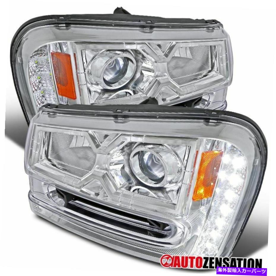 USヘッドライト 2002-2009のシボレートレイルブレーザのクリアプロジェクターヘッドライトランプ+ SMD LEDストリップ For 2002-2009 Chevy Trailblazer Clear Projector Headlights Lamps+SMD LED Strip【並行輸入品】