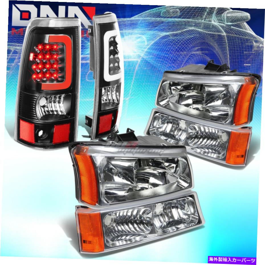 USヘッドライト 03-07 Silverado Chrome Crystal Headlight +バンパー+ブラック3D LEDバーテールランプ FOR 03-07 SILVERADO CHROME CRYSTAL HEADLIGHT+BUMPER+BLACK 3D LED BAR TAIL LAMP【並行輸入品】｜Us Custom Parts Shop USDM