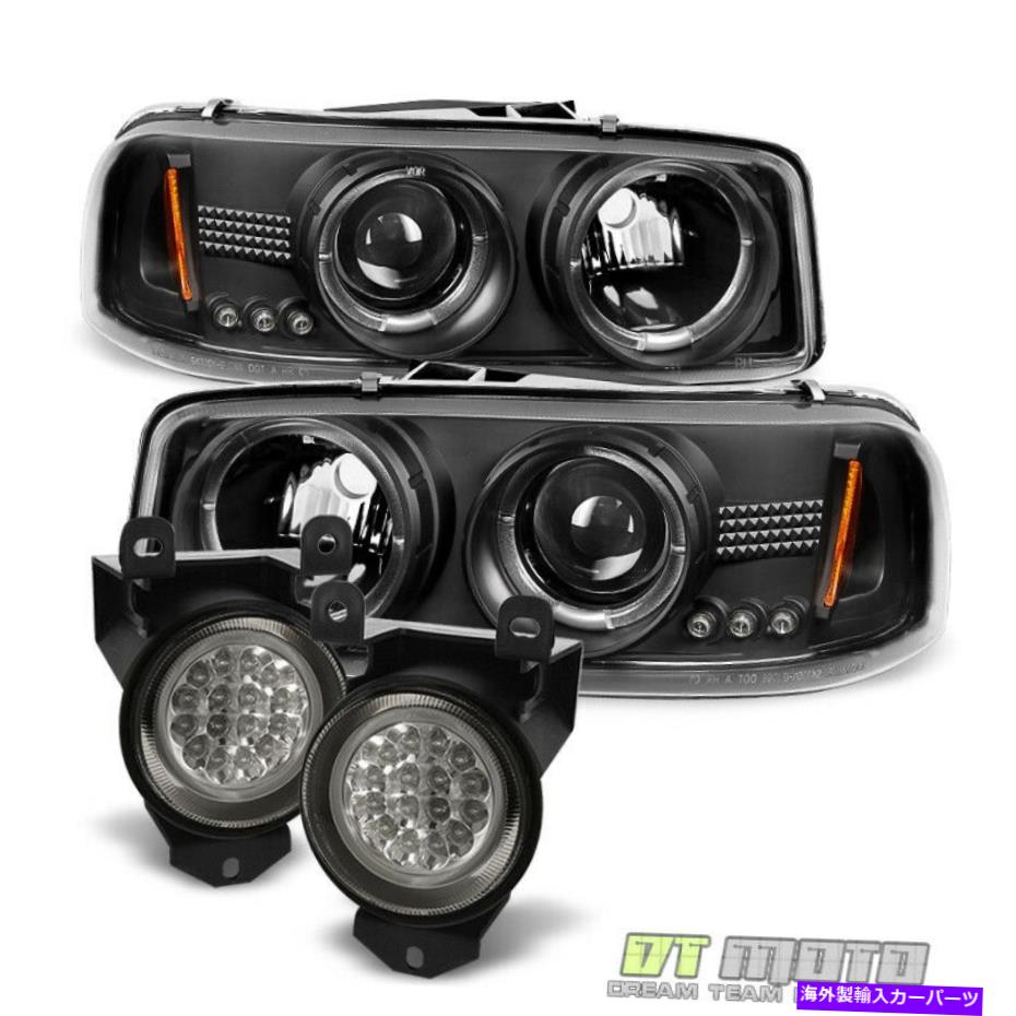 USヘッドライト 01-06 Yukon Sierra Denali Haloプロジェクターヘッドライト+フルLEDフォグランプW /スイッチ 01-06 Yukon Sierra Denali Halo Projector Headlights +Full Led Fog Lamps w/Switch【並行輸入品】