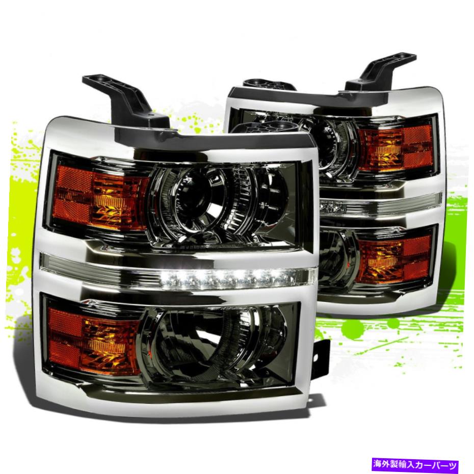 USヘッドライト 燻製住宅プロジェクター+ LEDヘッドライトアンバー信号14-15 Silverado GMTK2XX SMOKED HOUSING PROJECTOR+LED HEADLIGHT AMBER SIGNAL FOR 14-15 SILVERADO GMTK2XX【並行輸入品】
