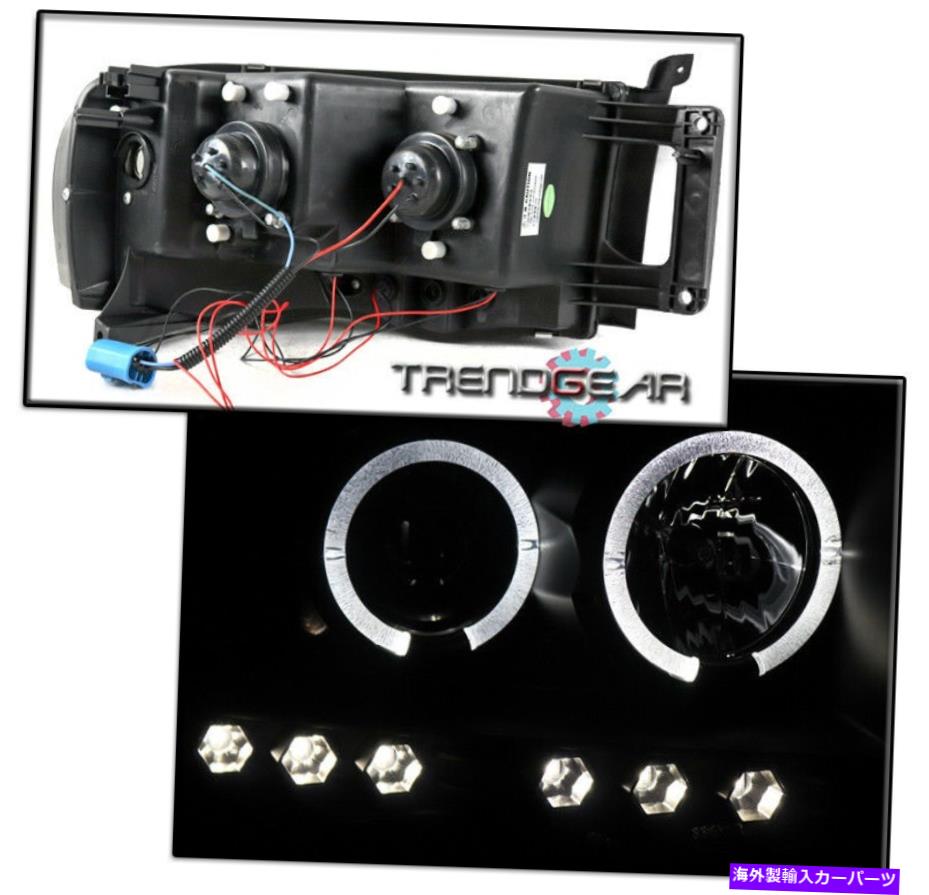 USヘッドライト 2002-2005のDodge Ram Halo LEDブラック/スモークプロジェクターヘッドライト+ブルーDRL + 6K HID FOR 2002-2005 DODGE RAM HALO LED BLACK/SMOKE PROJECTOR HEADLIGHT+BLUE DRL+6K HID【並行輸入品】