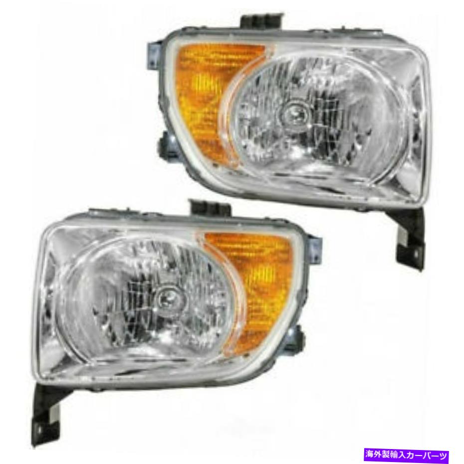 USヘッドライト Honda Element Headlight 2003 04 04 05 2006ペアLHとRHサイドドットHO2518106 For Honda Element Headlight 2003 04 05 2006 Pair LH and RH Side DOT HO2518106【並行輸入品】