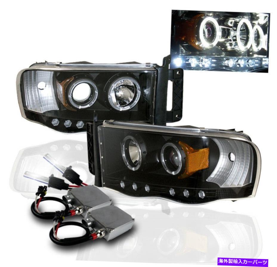 USヘッドライト 2002-05 RAM 1500/2003 + 2500 3500プロジェクターLED Haloヘッドライトブラック+ 50W 6K HID 2002-05 RAM 1500/2003+ 2500 3500 PROJECTOR LED HALO HEAD LIGHTS BLACK+50W 6K HID【並行輸入品】｜Us Custom Parts Shop USDM